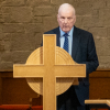 Our Session Clerk, Eddie Thorn, reads the Bible lesson