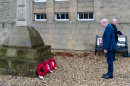 Jim Logan lays a wreath on behalf of Blackhall St Columba's Church