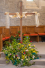 Cross and flowers in the Sanctuary