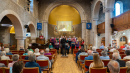 A busy Santuary for the joint Pentecost evening service